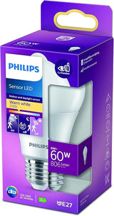 Philips LED Premium Sensor Frosted Light Bulb [E27 Edison Screw]