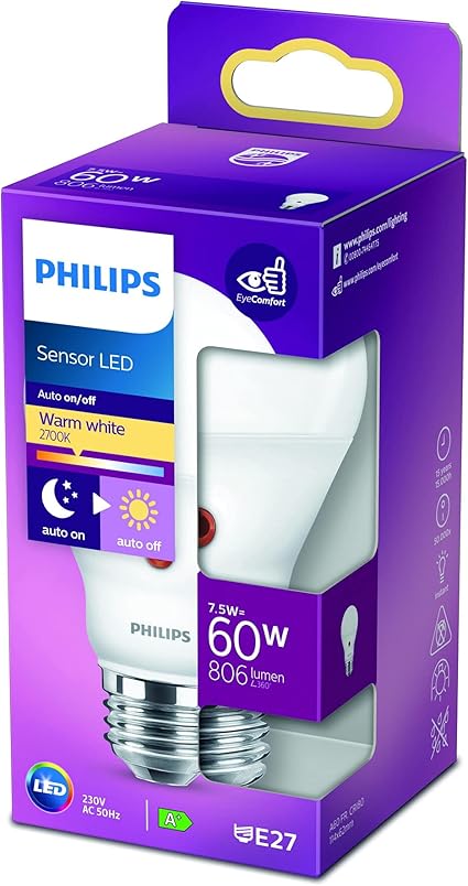 Philips LED Premium Frosted Light Bulb [E27 Edison Screw] 7.5W