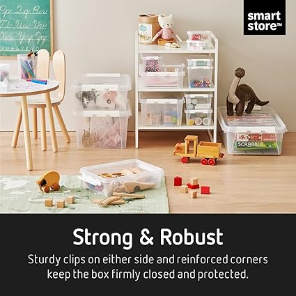 SmartStore 2L Small Plastic Storage Boxes with Lids Transparent