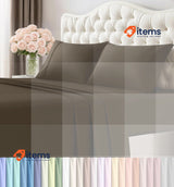 Utopia Bedding 4 Piece Bed Sheet Set 150x200 2 Pillowcases Queen Size Brown King