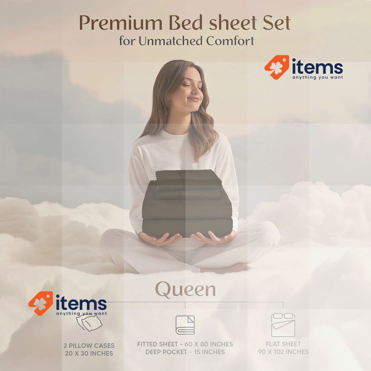 Utopia Bedding 4 Piece Bed Sheet Set 150x200 2 Pillowcases Queen Size Brown King