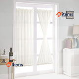 ele ELEOPTION French Door Curtains Simple Style Pure White Curtains 137 x 183cm
