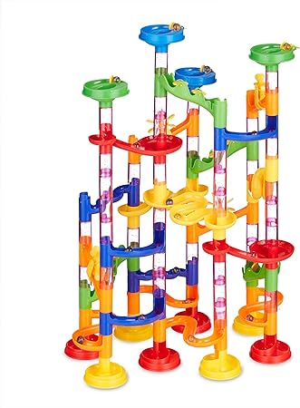 Relaxdays 10031064 Marble Run 120-Piece Starter Set for 3 Years, Colourful