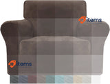 MAXIJIN Thick Velvet Chair Covers for Armchairs, 1 Seater, Brown 1 Piece Stretch