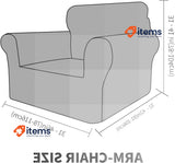 MAXIJIN Thick Velvet Chair Covers for Armchairs, 1 Seater, Brown 1 Piece Stretch