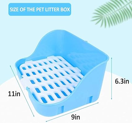 PINVNBY Rabbit Cage Litter Box Small Animals Corner Toilet