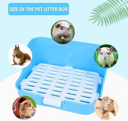 PINVNBY Rabbit Cage Litter Box Small Animals Corner Toilet