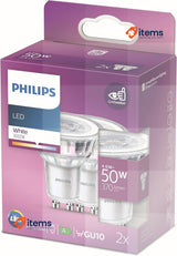 Philips LED Classic 50 W reflector, Silver, Neutral White, 2-pack, Not Dimmable