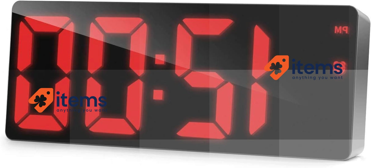 Flysocks Digital Alarm Clock, [Upgrade] Bedside Non Ticking Black
