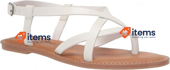 Amazon Essentials Women's Casual Strappy Sandal
 White Size UK 6 EU 39
