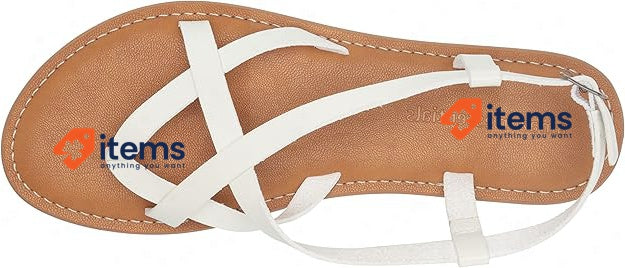 Amazon Essentials Women's Casual Strappy Sandal
 White Size UK 6 EU 39