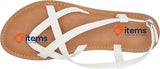 Amazon Essentials Women's Casual Strappy Sandal
 White Size UK 6 EU 39
