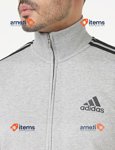 adidas Men's Logo Tracksuit Medium Grey Heather Black/White