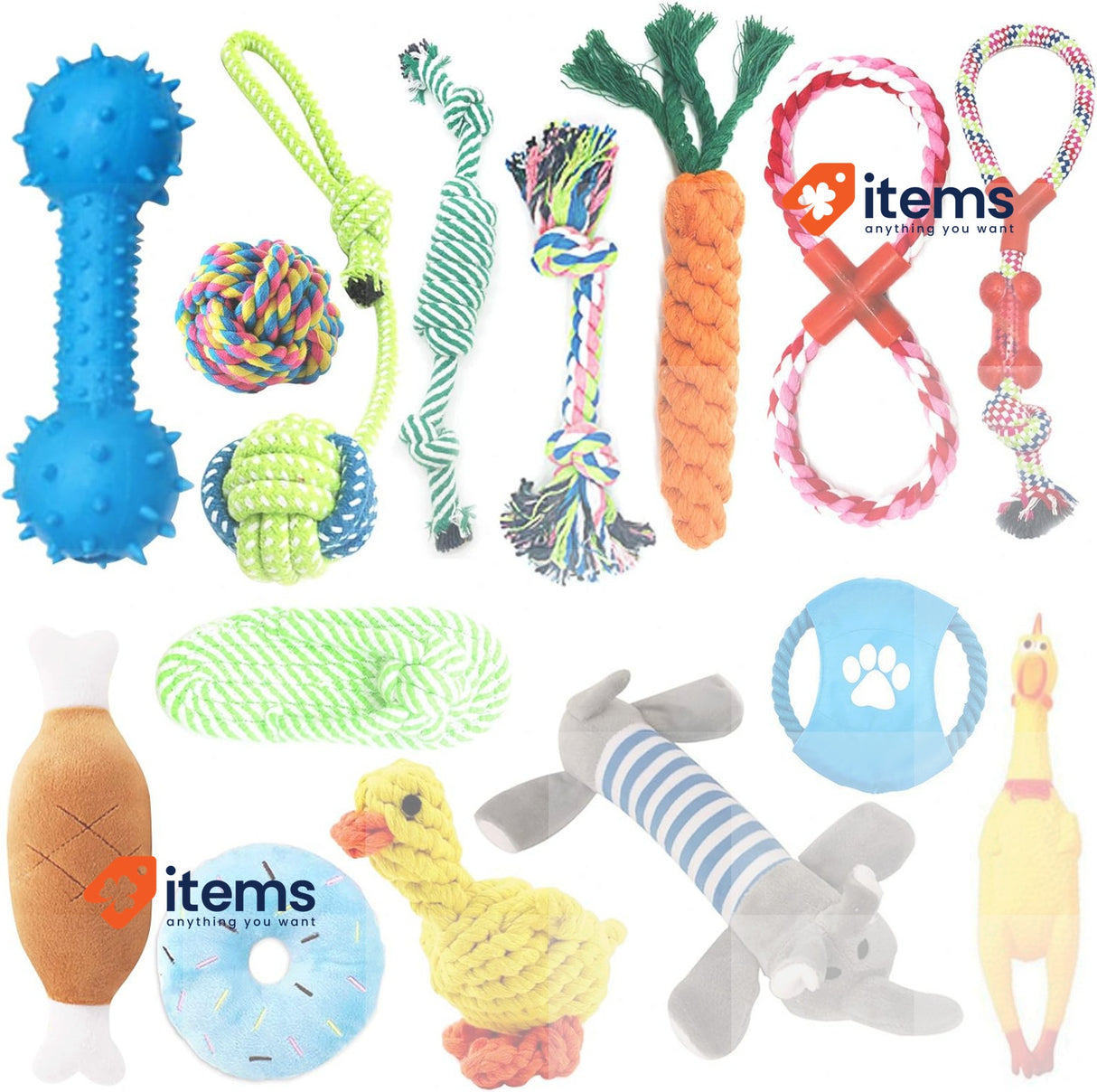 TOPSEAS Set Puppy Chew Toy Interactive Dogs Puppy Toys 15 Pieces TOPSEAS Dog