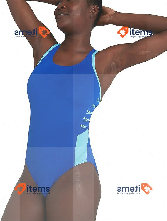 Speedo Boom Logo SPL Muscleback Blue Flame/Light Adriatic, Size UK 16/38, DE 42