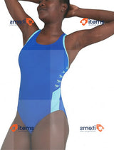 Speedo Boom Logo SPL Muscleback Blue Flame/Light Adriatic, Size UK 16/38, DE 42