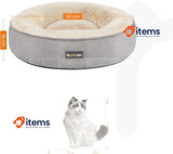 Feandrea PGW050G01 Doughnut Dog Bed/Cat Bed Diameter 50 cm Light Grey Round
