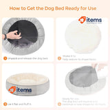 Feandrea PGW050G01 Doughnut Dog Bed/Cat Bed Diameter 50 cm Light Grey Round