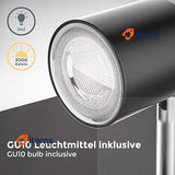 B.K.Licht LED Clamp Light with 5 W GU10 Bulb Warm White Swivelling Black Metal