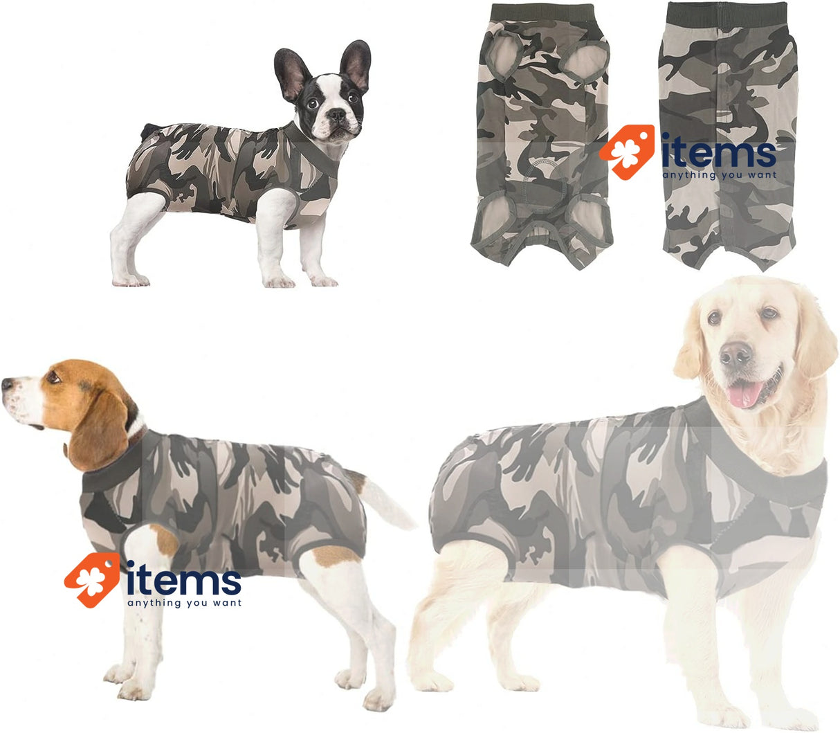 oUUoNNo Recovery Suits For Dogs - Fo XXXL Cats Surgical Suit Female Male Wounds