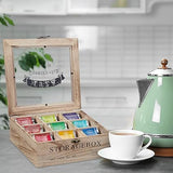 Relaxdays Tea Box, 9 Compartments Chest H x W x D: 9 x 24 x 25 cm, Wood