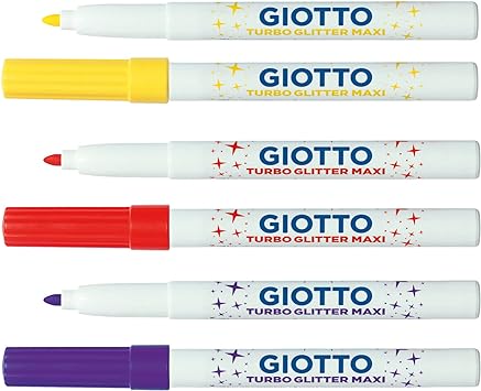 GIOTTO - Turbo Glitter Maxi Marker, Assorted Color Glittered, 426600