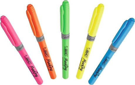 BIC Highlighter Grip & Highlighter Grip Pastel Assorted Colours, Pack of 24