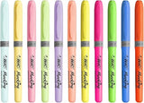 BIC Highlighter Grip & Highlighter Grip Pastel Assorted Colours, Pack of 24