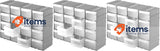Kigima Sortbox 3 Set Wall-Mounted Assortment Box 16 Compartments Silver