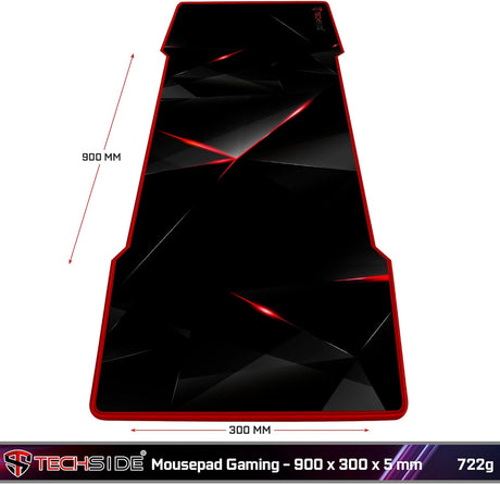 TechSide Gaming Mat Special Shape XL Black/Red