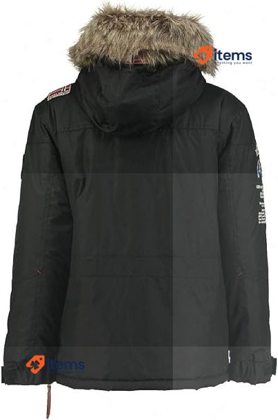Geographical Norway Men s Boomerang Parka, Black, Size M (UK 38) Men's