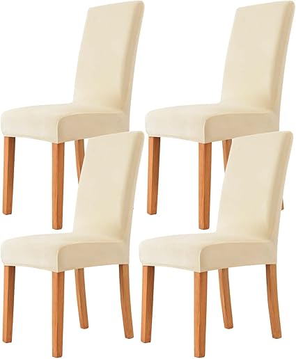 Morwealth Set of 4 / 6 Chair Covers Cream