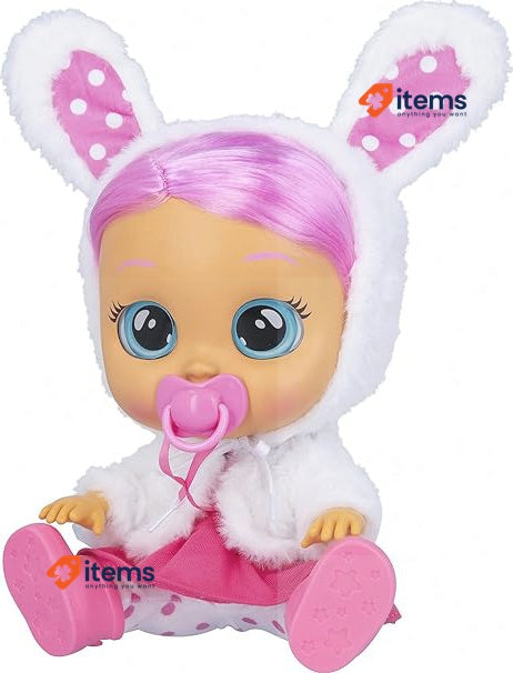 Cry Babies Dressy Coney - 12" Baby Doll | Pink Dress, Bunny Themed White