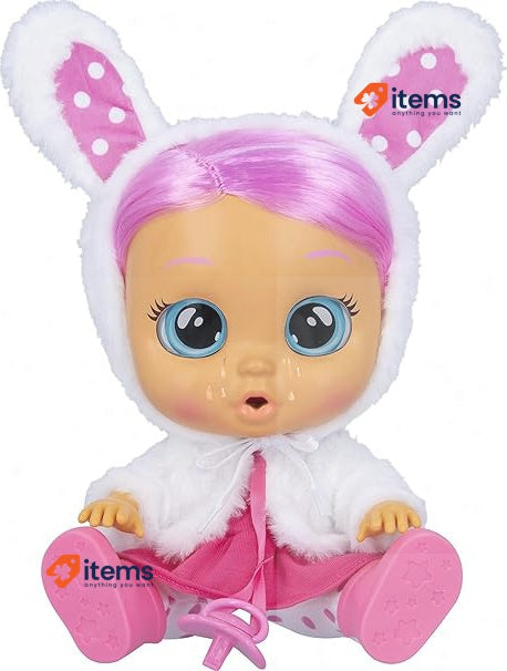 Cry Babies Dressy Coney - 12" Baby Doll | Pink Dress, Bunny Themed White