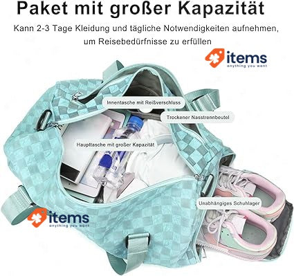 Eco Memos Sports Bag For Women Carry On Weekend Crossbody (light Pink) Pocket