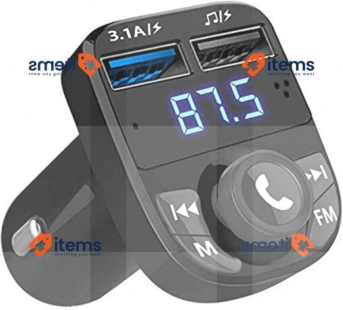 Quimox Bluetooth FM Transmitter Hands Free Car Music Player With Dual USB Black