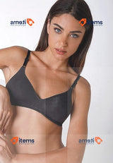 LOVABLE Strapless Cotton Line, Woman, Black, 40 / 6B