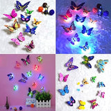 jindaaudio 3D Butterfly Stickers Decoration Led Flash Wall Sticker - 24 Pcs