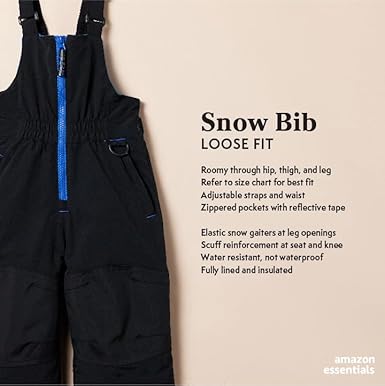 Amazon Essentials Boys Water-Resistant Snow Bib Light Brown 9 Years