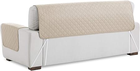 Textilhome - Sofa Cover MALU, Size 2 Seater Ivory