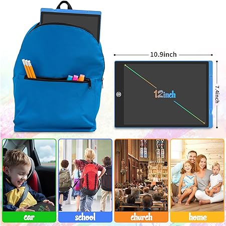 GUYUCOM LCD Writing Tablet 12 Inch, Doodle Pads for Kids, Big Size (Blue)