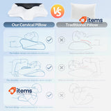 Homca Memory Foam Pillow PL01 in White, 24" x 12 x 5" (60x35x12cm) Black Shape