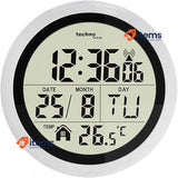 Technoline WT3005 Digital Bathroom Radio Clock, Plastic, Silver, Ø 147 X 79 Mm