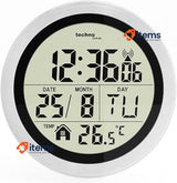 Technoline WT3005 Digital Bathroom Radio Clock, Plastic, Silver, Ø 147 X 79 Mm