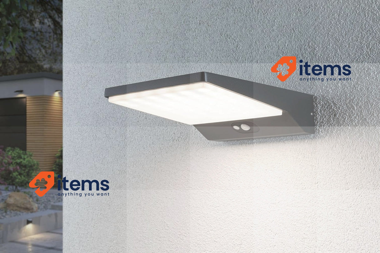 Paulmann Ronas 94334 Solar LED Luminaire IP44 Grey Wall Incl Watt Dark 1 x 5
