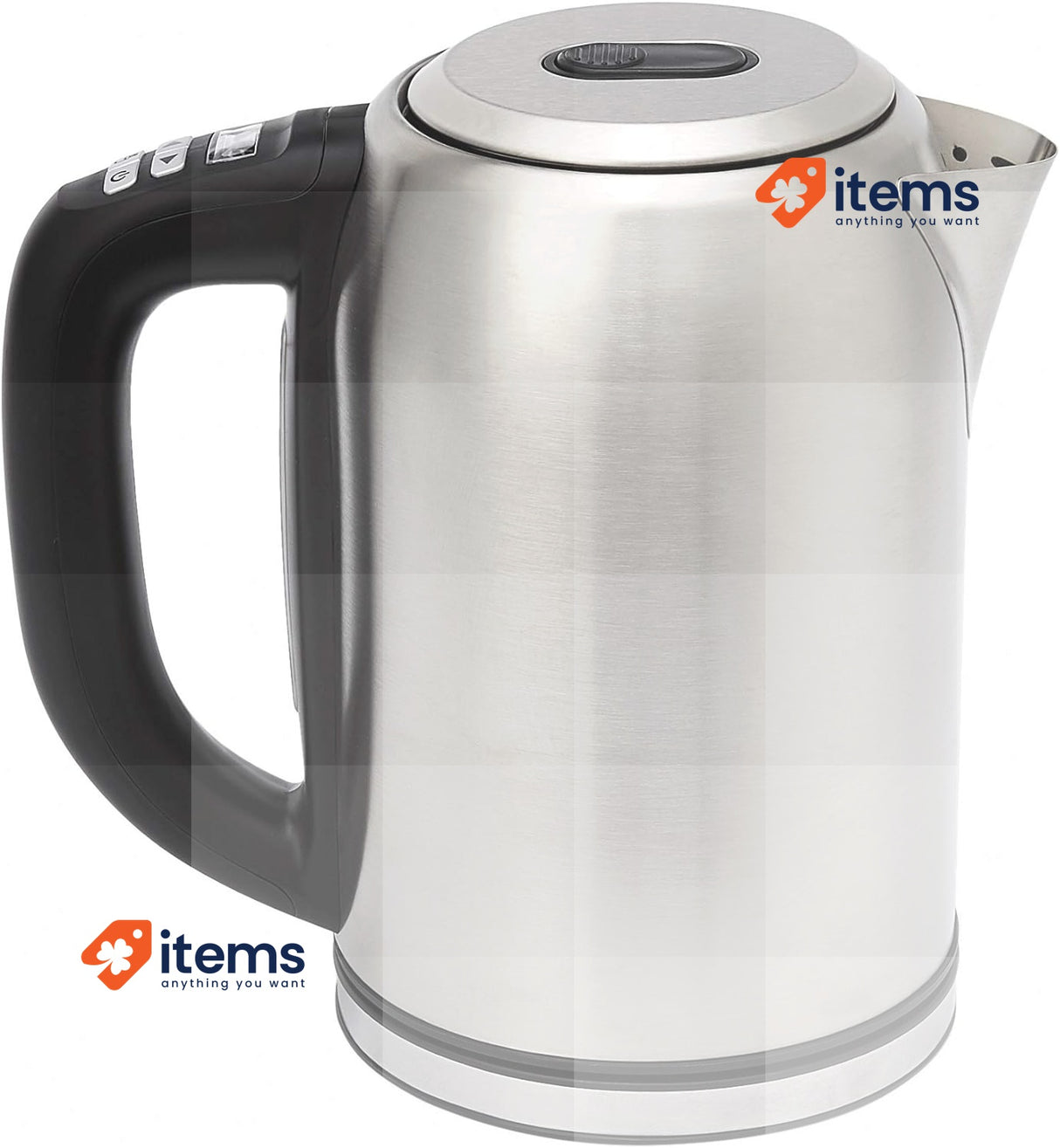 Amazon Basics Stainless Steel Kettle with Digital Display 1.7 L Silver