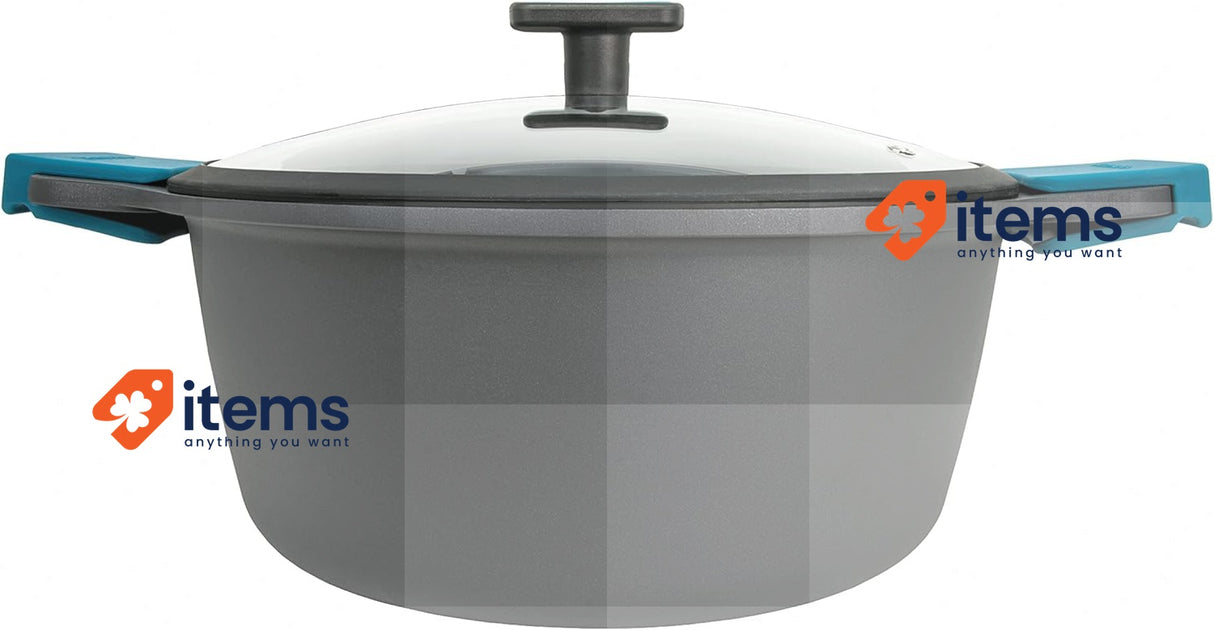 Arcos Thera Series Non-stick Saucepan 28 cm 6.6 L Black Blue Casserole Cast Safe