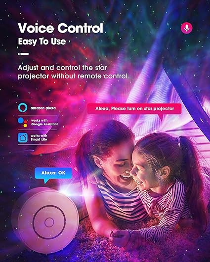 SUPPOU LED WiFi Galaxy Projector, Smart Night Light Kids Adults 3D Star