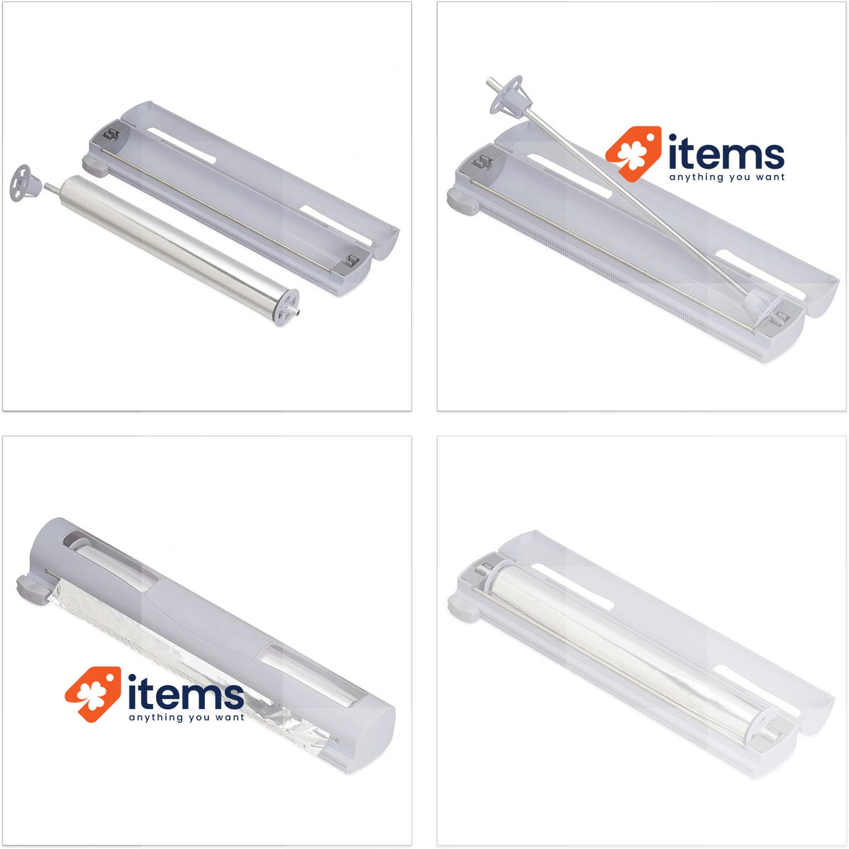 Relaxdays 10034376 Cutter Set Of 2 Grey Aluminium Cling Film Viewing Window Foil