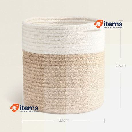 Woven Cotton Rope Plant Baske Basket 20CM Flower Pot Floor Indoor Planters 21CM